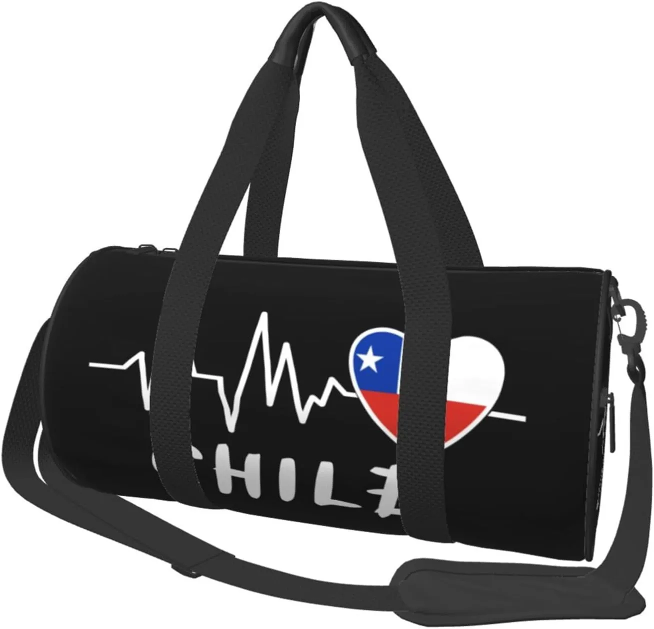 Chile Heartbeat Duffel Bag Gym Bag Travel Sports Tote Large Foldable Beach Swim Yoga3