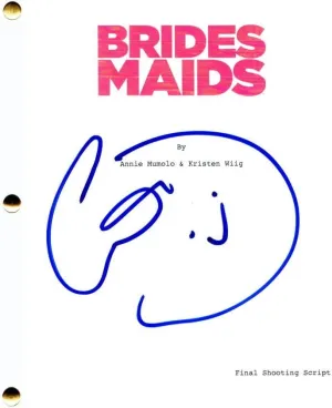 CHRIS O'DOWD SIGNED AUTOGRAPH"BRIDESMAIDS" FULL MOVIE SCRIPT - STARRING MELISSA MCCARTHY, ROSE BYRNE, ELLIE KEMPER, MAYA RUDOLPH, REBEL WILSON & JON HAMM