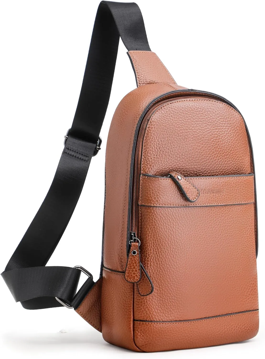 Chrysansmile Sling Bag for Men Genuine Leather Cross Body Bag Mens Crossbody Shoulder Backpack Brown Fanny Packs for Travel