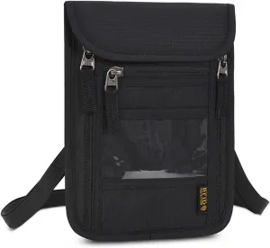 CLAPE Ripstop Nylon Neck Passport Pouch with Detachable Strap RFID Blocking Travel Bag Unisex Multifunction Document Organizer Cell Phone Bag
