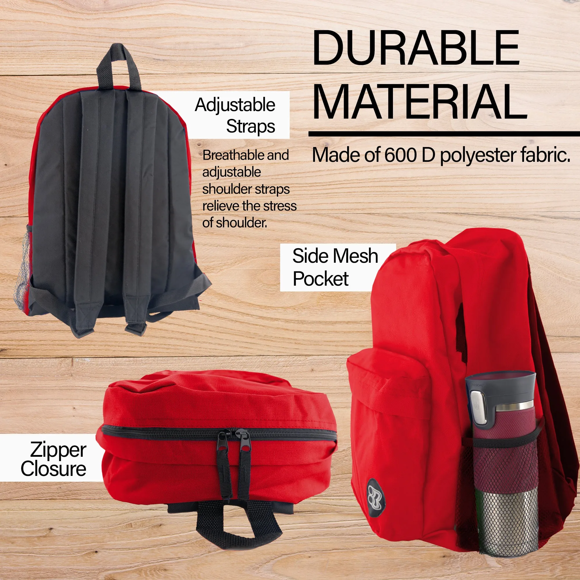 Classic 17" Red Backpack