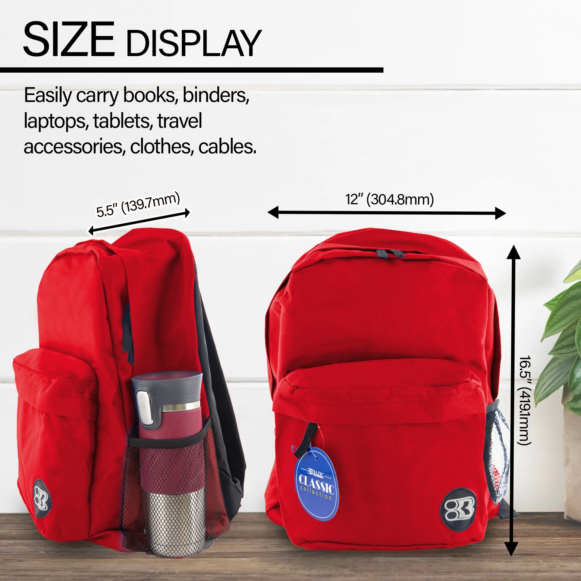Classic 17" Red Backpack