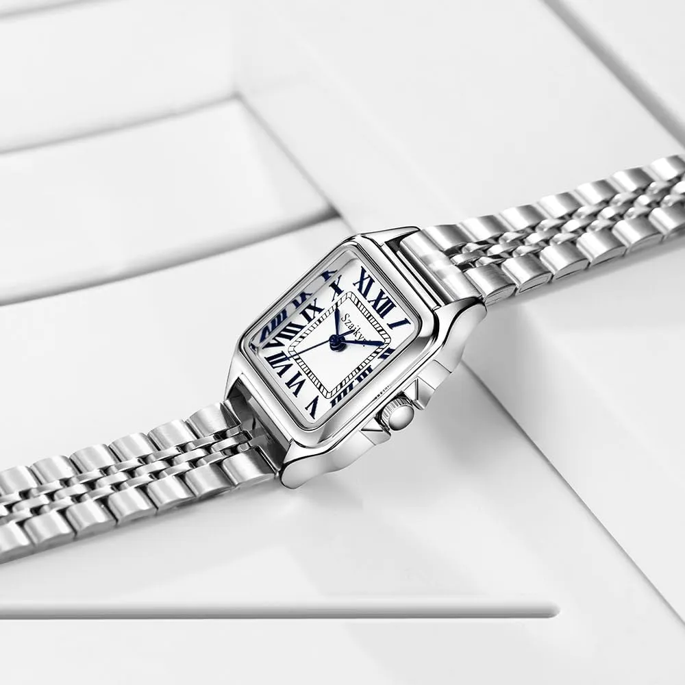 Classic Square Watches for Women with Roman Numerals Ladies Casual Dress Watch