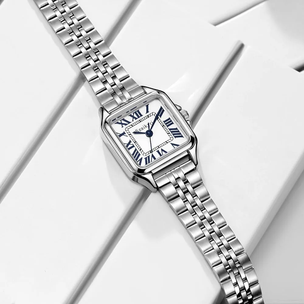 Classic Square Watches for Women with Roman Numerals Ladies Casual Dress Watch
