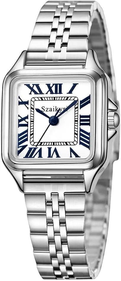 Classic Square Watches for Women with Roman Numerals Ladies Casual Dress Watch