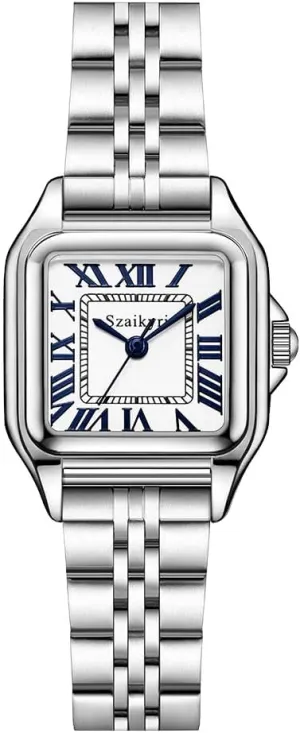 Classic Square Watches for Women with Roman Numerals Ladies Casual Dress Watch