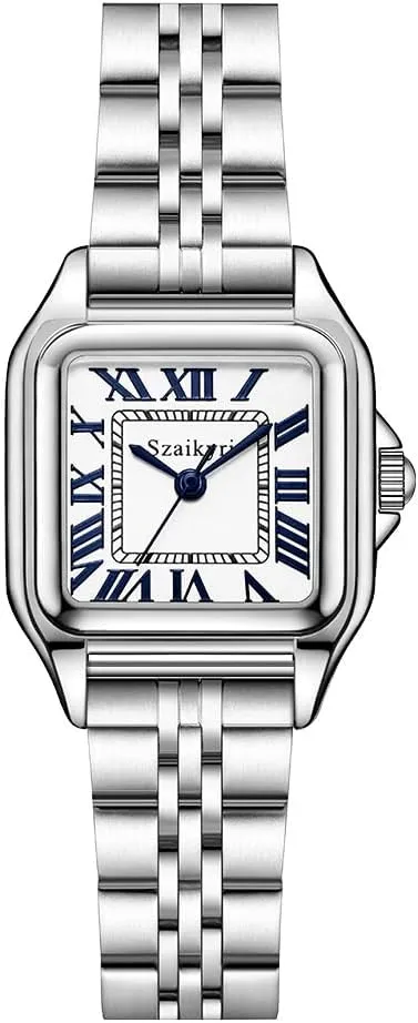 Classic Square Watches for Women with Roman Numerals Ladies Casual Dress Watch