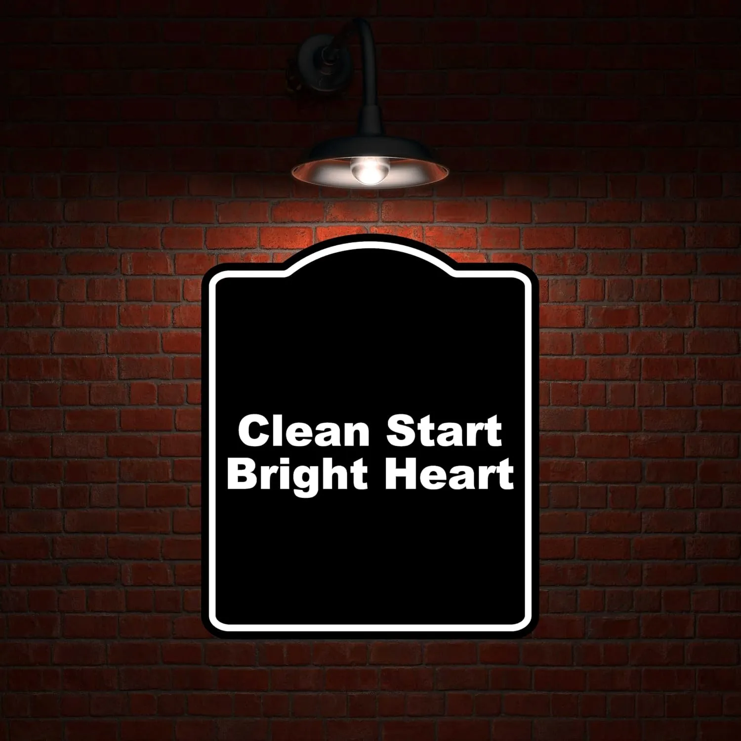 Clean Start Bright Heart Black Funny Aluminum Composite Sign 20 x 24 inches