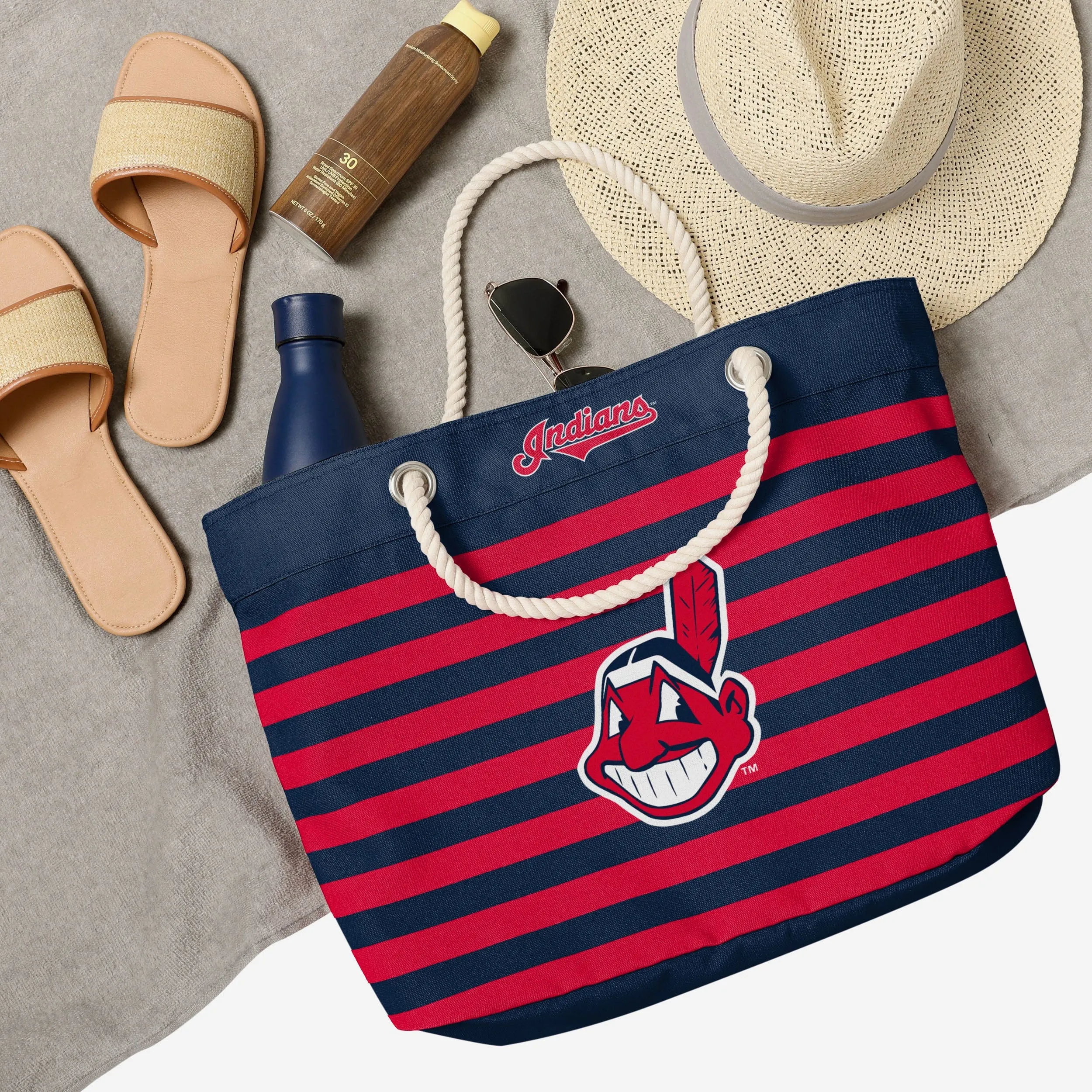 Cleveland Guardians Nautical Stripe Tote Bag