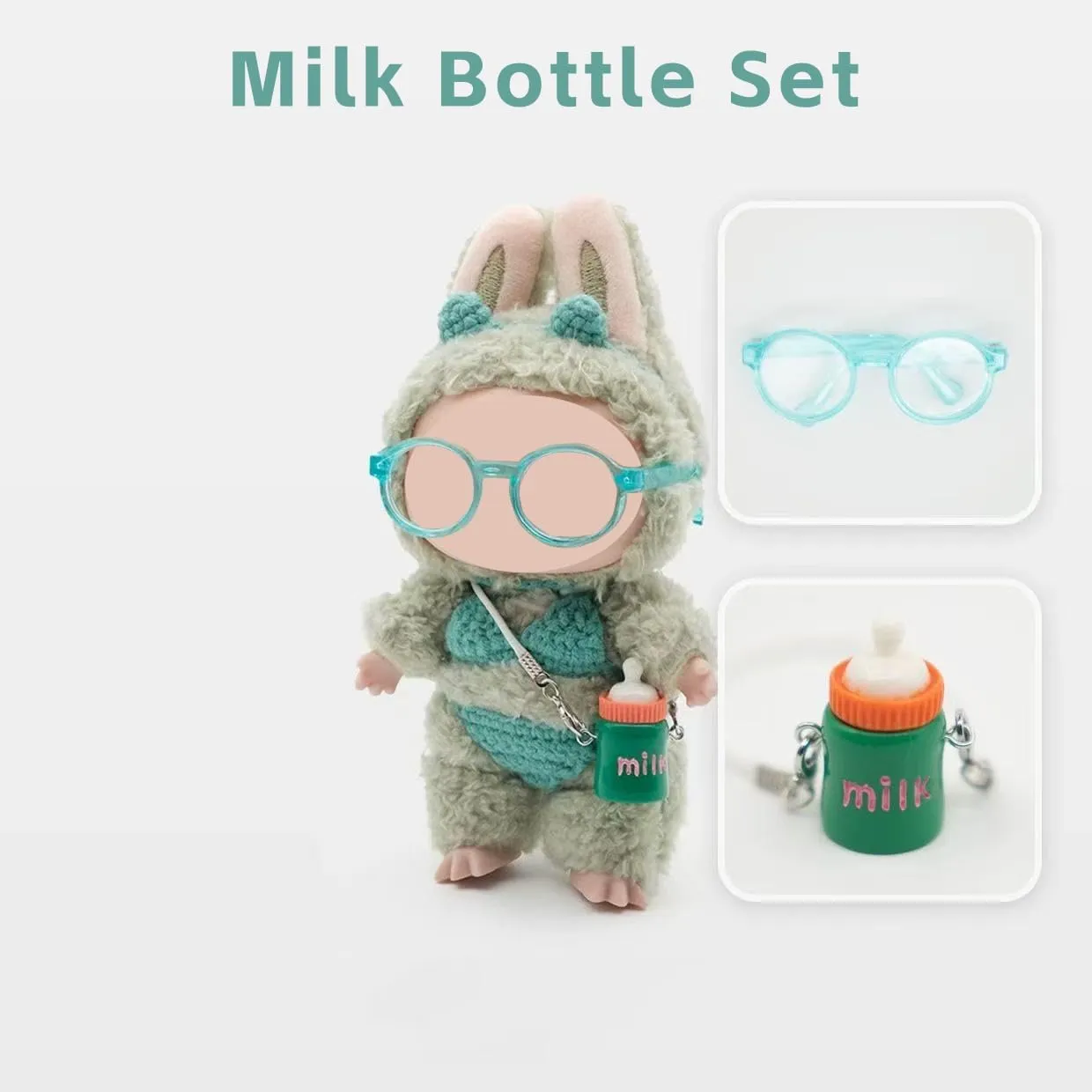 Clothes for 17cm Doll, Handmade Bikini Set with Accessories Outfit, 4 Pieces Kawaii Chic Style Cute Dress for Dolls Accessories