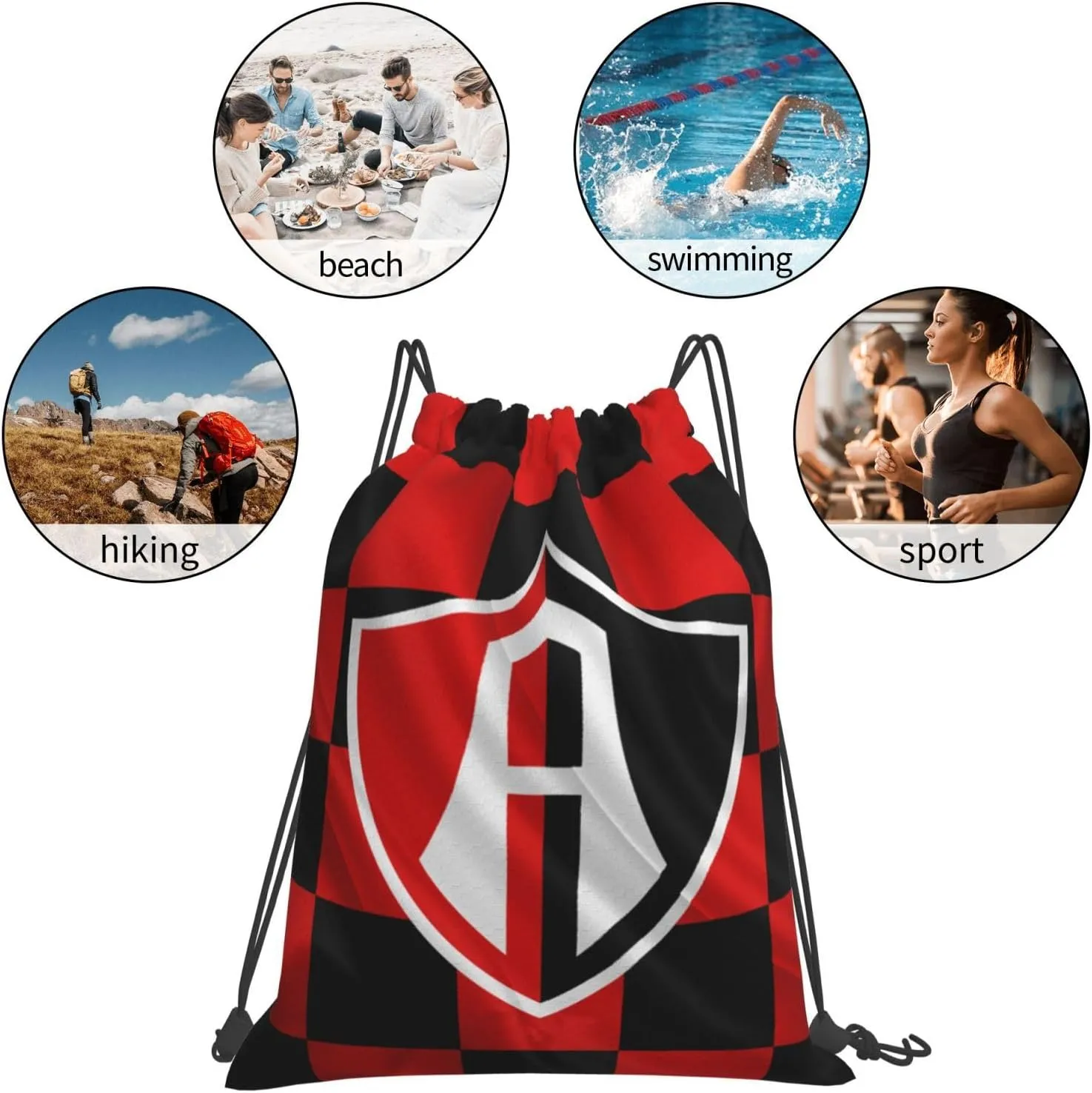 Club-Atlas-FC Drawstring Bag for Sports Fans Shopping Yoga Camping