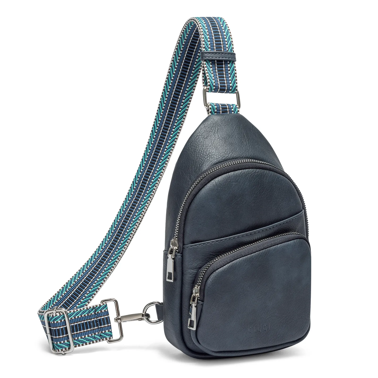 CLUCI Leather Sling Bag With Guitar Strap