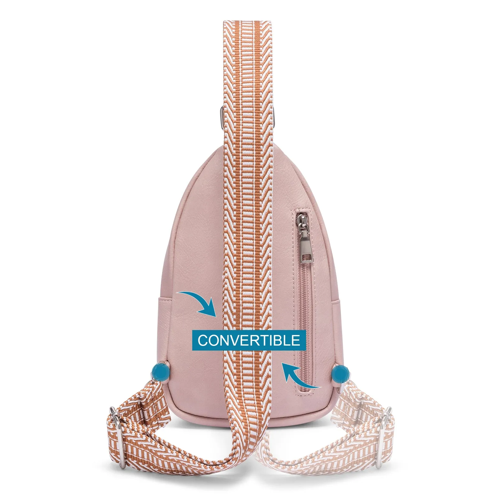CLUCI Leather Sling Bag With Guitar Strap