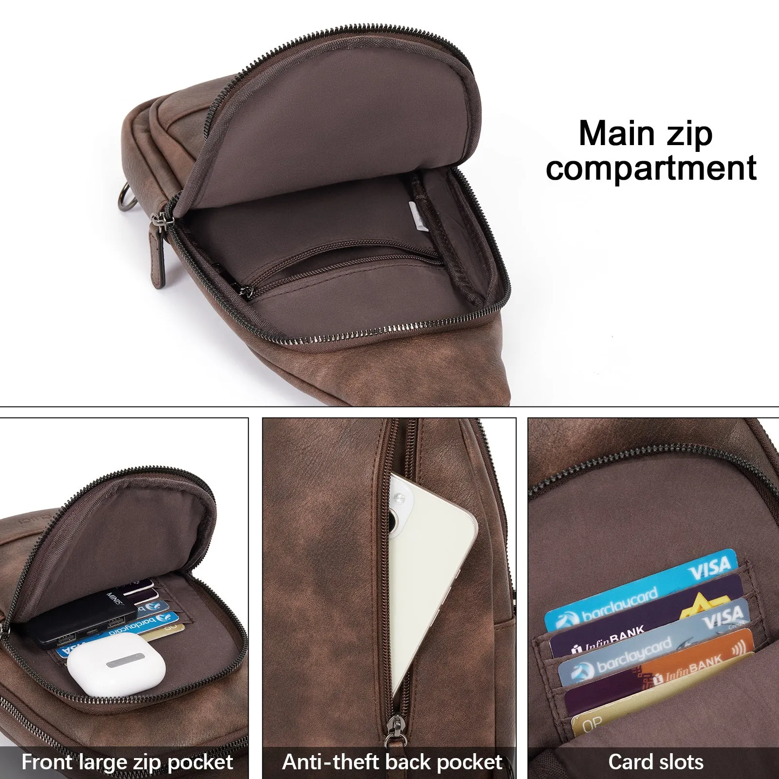 CLUCI Sling Bag for Women Crossbody Leather