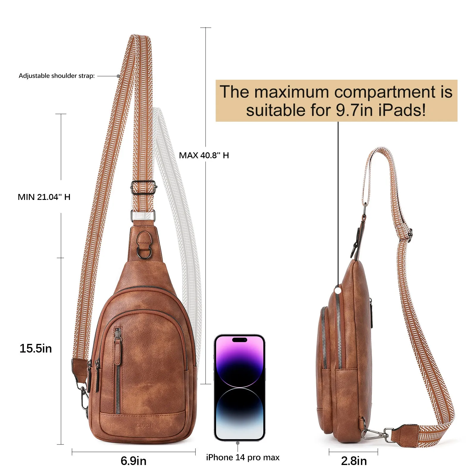 CLUCI Sling Bag for Women Crossbody Leather