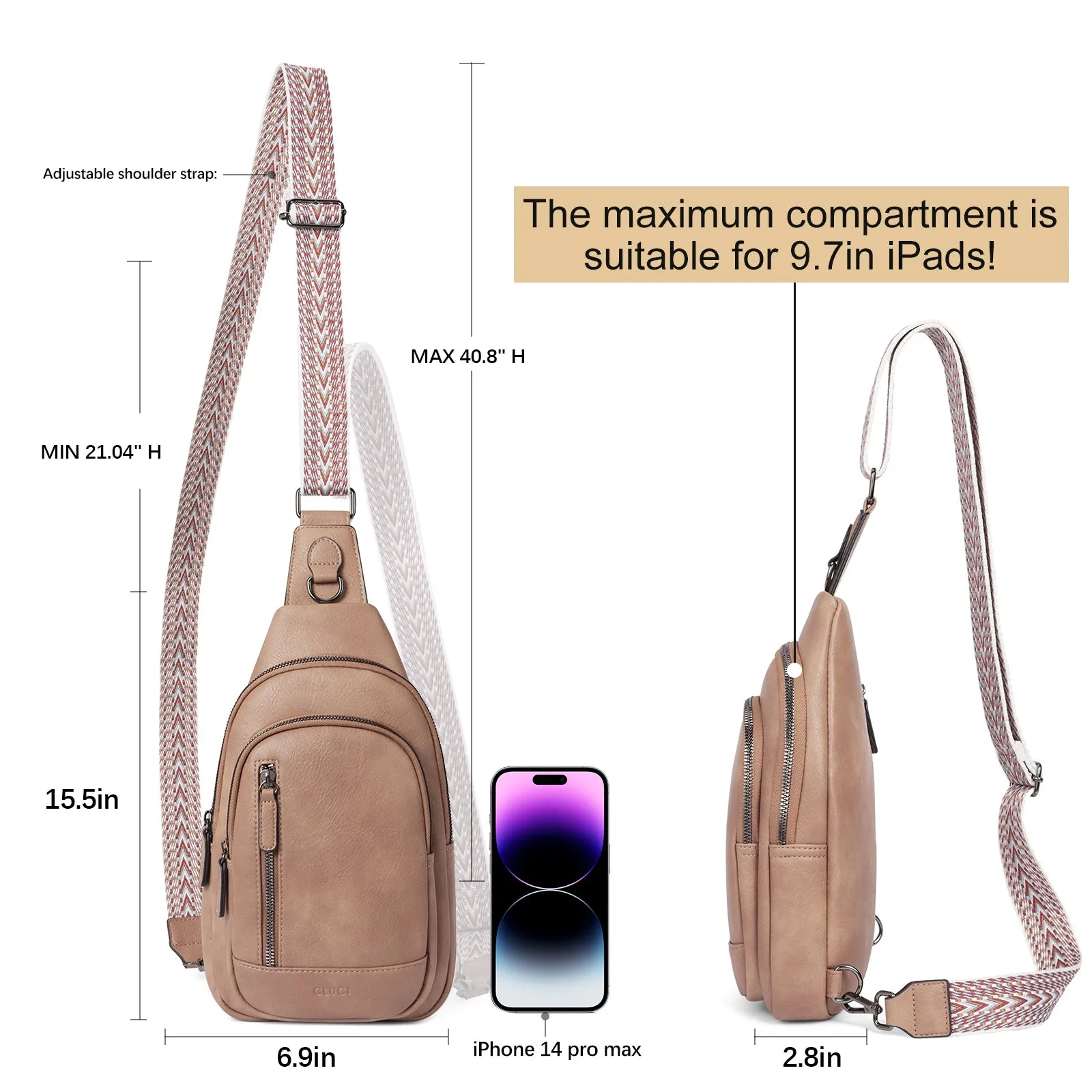 CLUCI Sling Bag for Women Crossbody Leather