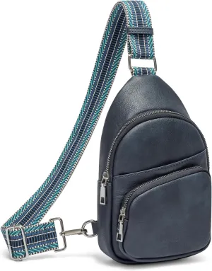 CLUCI Small Sling Bag for Women, Vegan Leather Fanny Pack Crossbody Bags for Women, Chest Bag With Guitar Strap