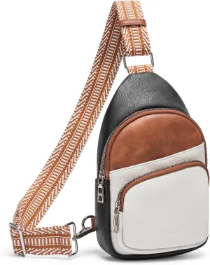 CLUCI Small Sling Bag for Women, Vegan Leather Fanny Pack Crossbody Bags for Women, Chest Bag With Guitar Strap