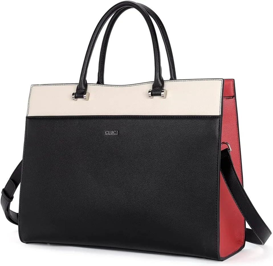 CLUCI Women Briefcase Leather Laptop Bag for Women 15.6inch Computer Bag Messenger Business Work Tote