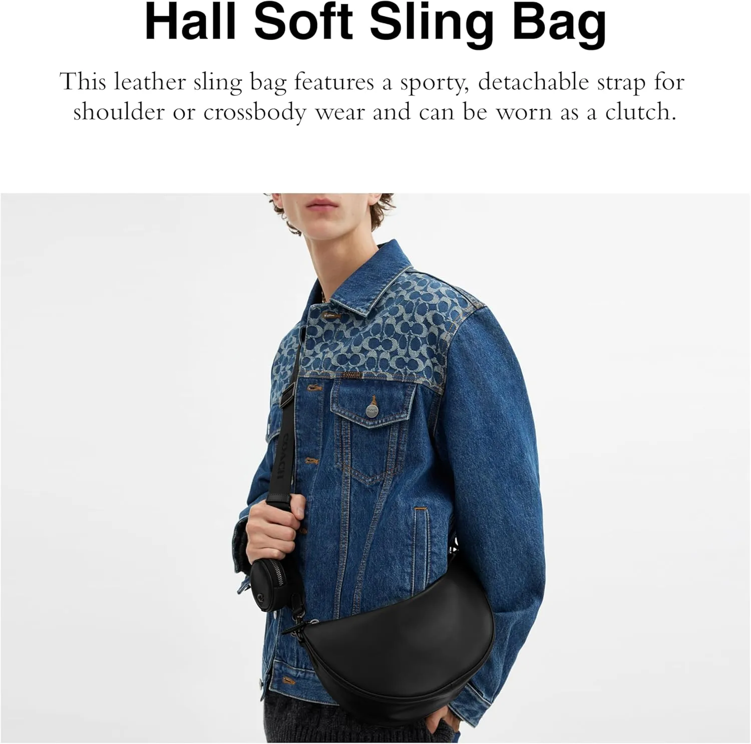 Coach Men's Hall Soft Sling Bag, Black, One Size