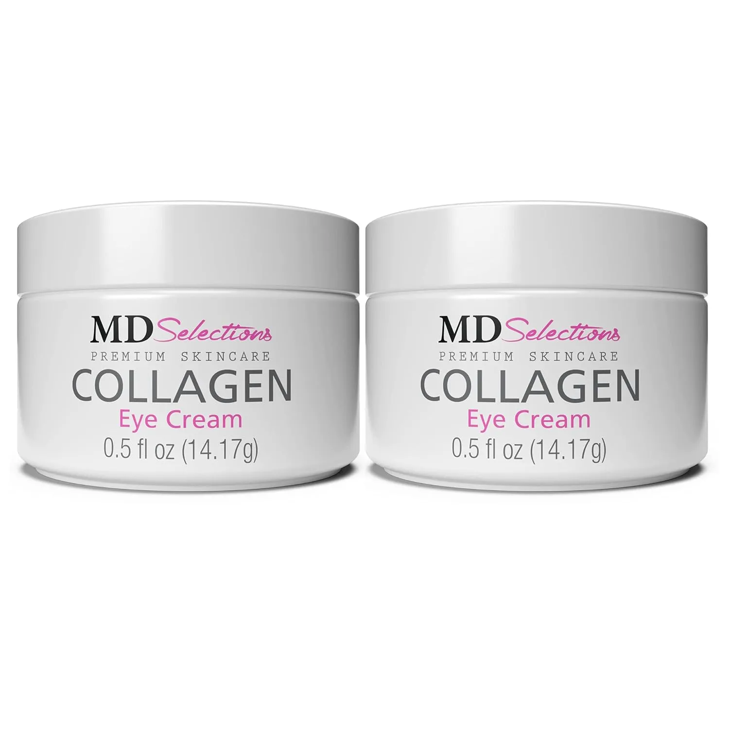 Collagen Eye Cream with Hyaluronic Acid, Under Eye Cream for Puffiness, Under Eye Bags, Hydrating Under Eye Cream, Eye Skin Care, 0.5 0.5 Fl Oz (Pack of 2)