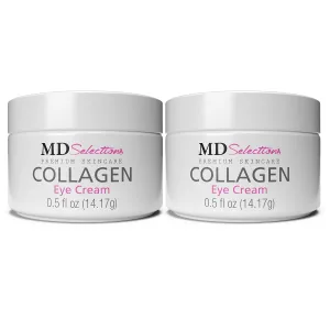 Collagen Eye Cream with Hyaluronic Acid, Under Eye Cream for Puffiness, Under Eye Bags, Hydrating Under Eye Cream, Eye Skin Care, 0.5 0.5 Fl Oz (Pack of 2)