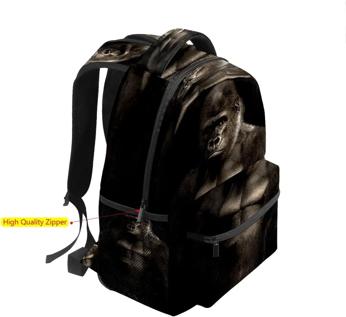 College Bookbag Monkey Animal School Bag Business Laptop Backpack Travel Hiking Daypack Large Diaper Bag for Adult Girls Boys