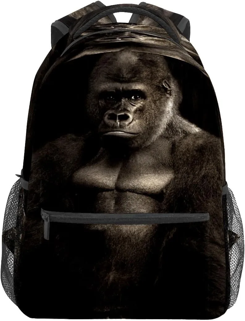 College Bookbag Monkey Animal School Bag Business Laptop Backpack Travel Hiking Daypack Large Diaper Bag for Adult Girls Boys