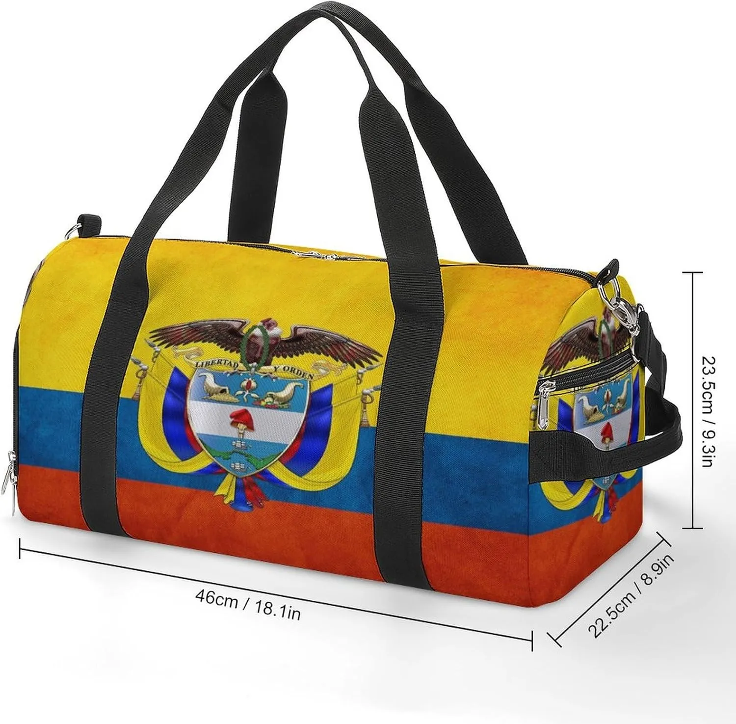 Colombia Flag Gym Bag-Workout Organizer with Water Resistant Compartments for Gym Lovers