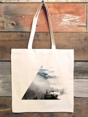Colorful Mountains Clouds Triangle Tote Bag