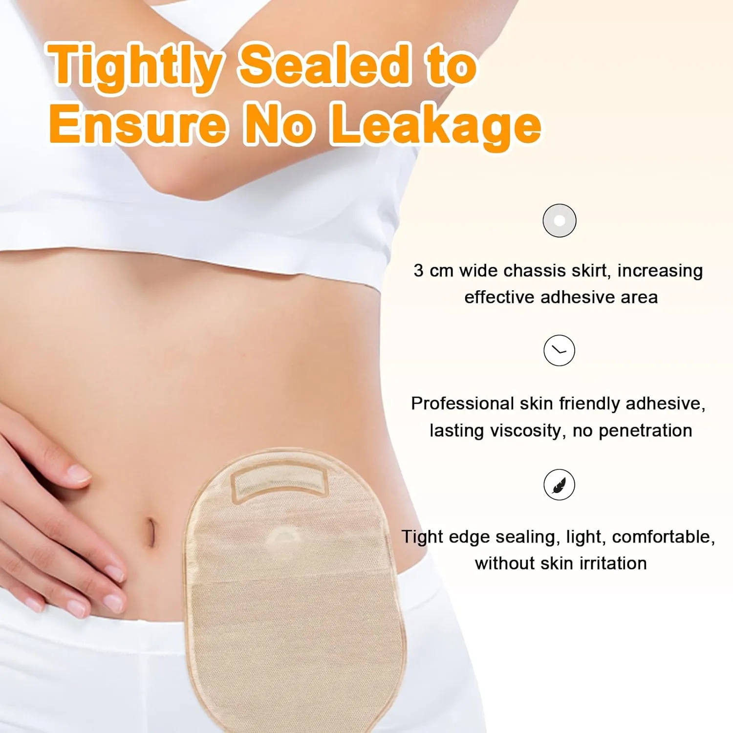 Colostomy Bags, 20 Pcs Ostomy Supplies, One Piece Ostomy Supplies for Colostomy Ileostomy Stoma Care, Cut-to-Fit
