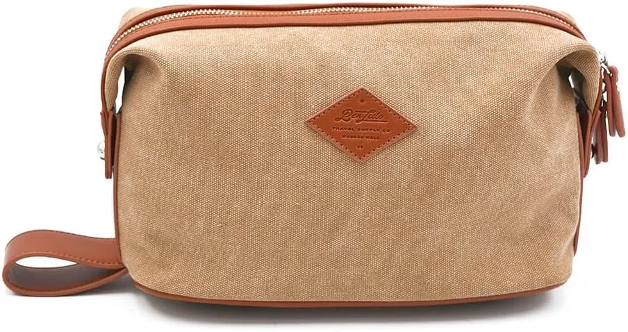 Convenience Kits International Premium Canvas Toiletry Bag (Khaki)