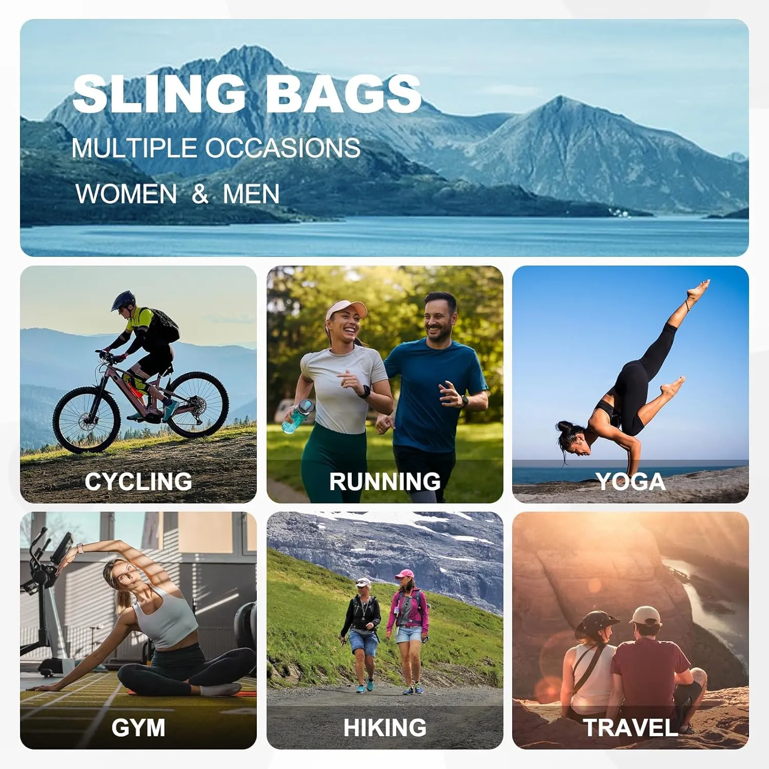 Convertible Sling Bag Crossbody Backpack, 12.9-Inch Pads Bags with Headphone Jack Shoulder Bag Casual Pack for Women Men Hiking Travel Cycling (Green)