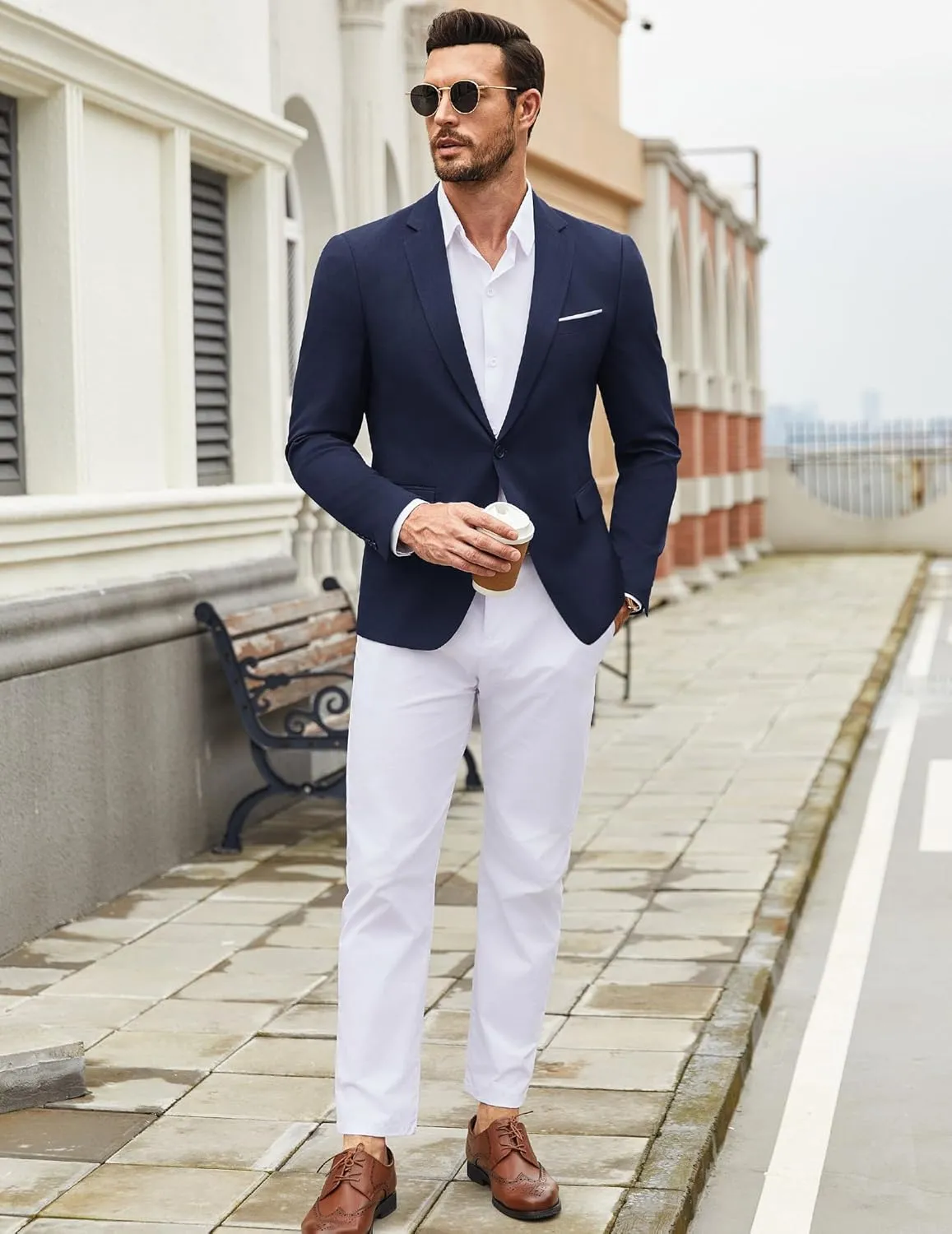 COOFANDY Mens Casual Blazer Suit Jackets One Button Sport Coats Lightweight Business Sports Jackets