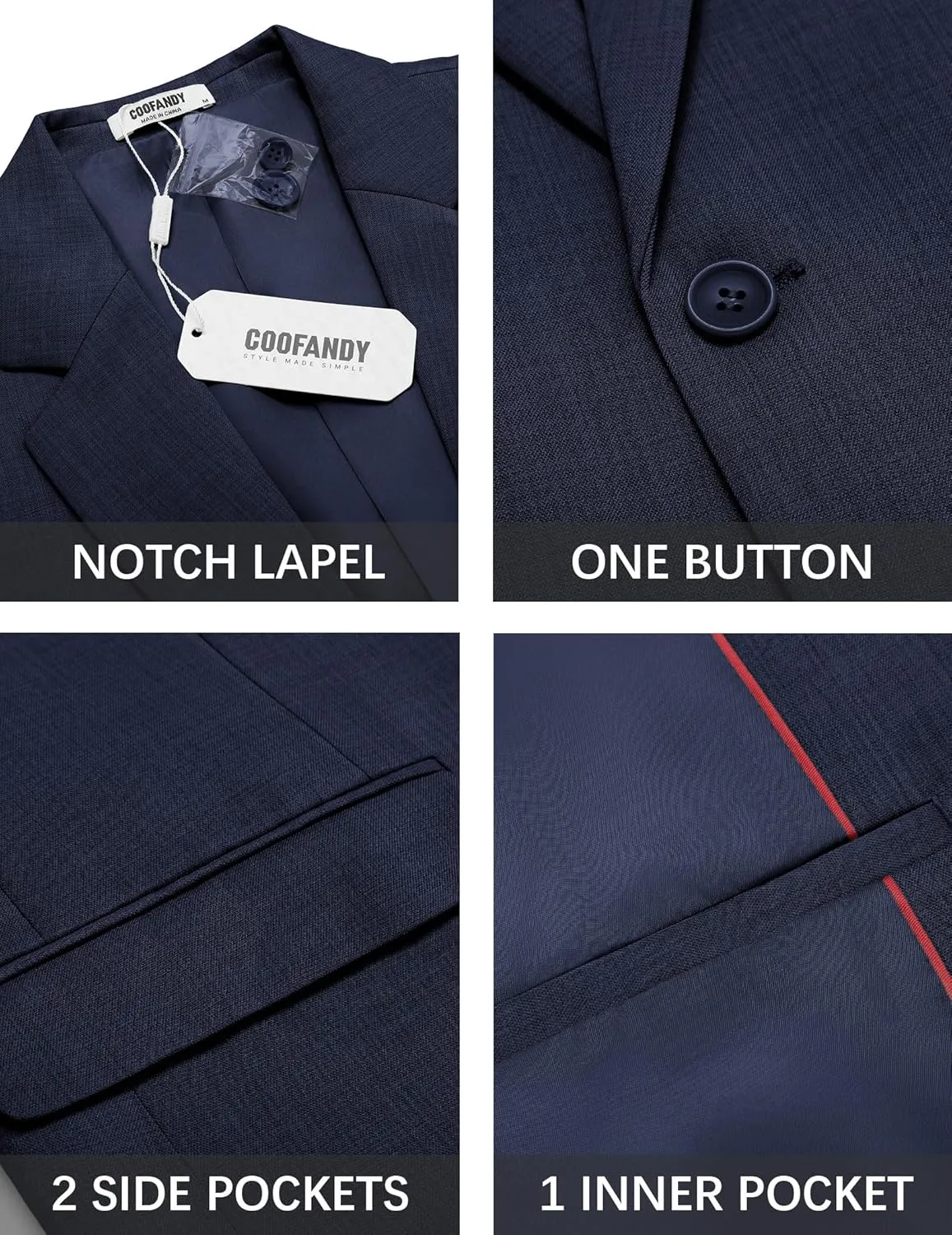 COOFANDY Mens Casual Blazer Suit Jackets One Button Sport Coats Lightweight Business Sports Jackets