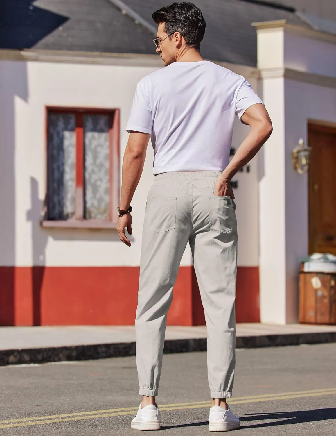 COOFANDY Mens Casual Joggers Pants Elastic Drawstring Chino Cargo Pants Hiking Outdoor Track Sweatpants