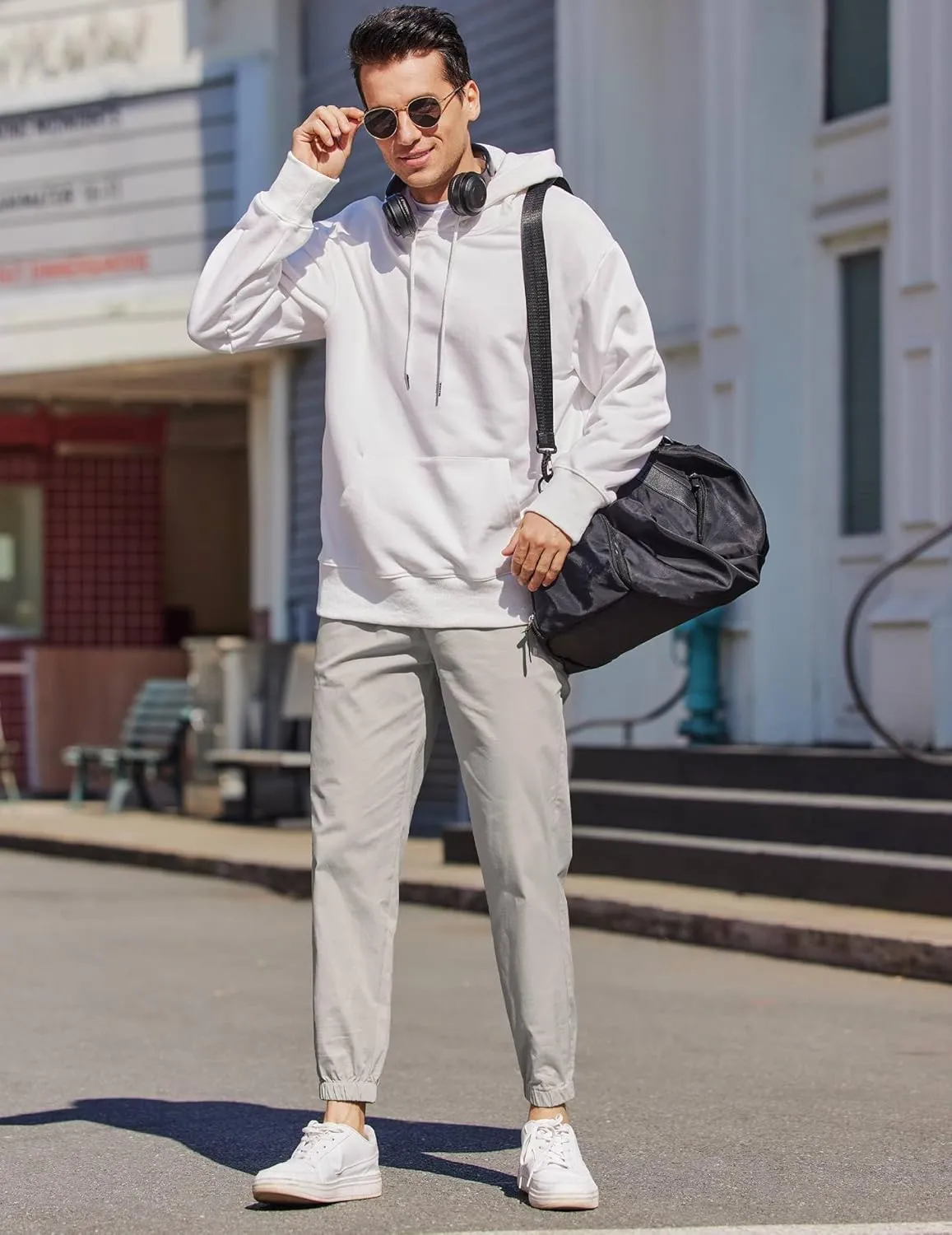 COOFANDY Mens Casual Joggers Pants Elastic Drawstring Chino Cargo Pants Hiking Outdoor Track Sweatpants