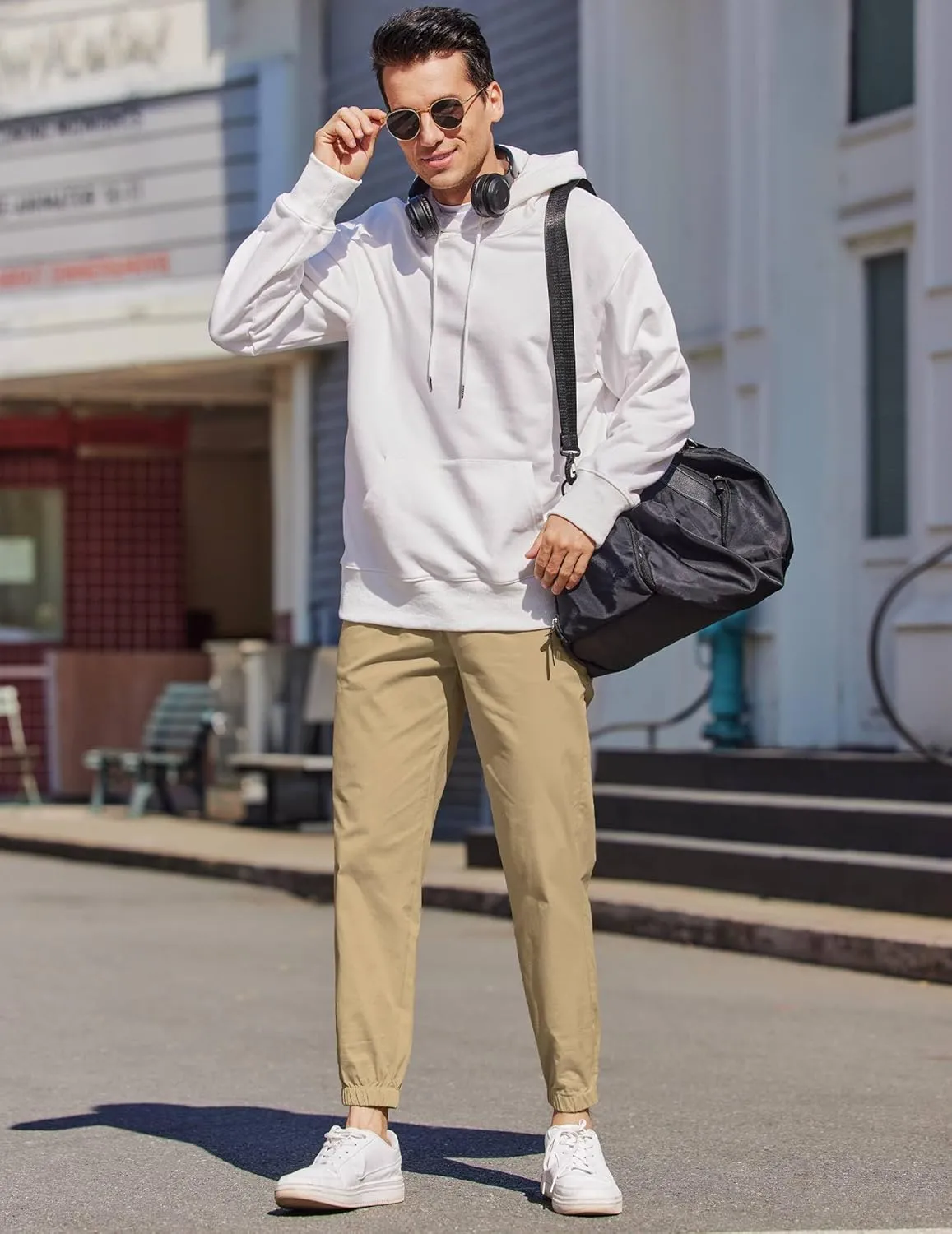 COOFANDY Mens Casual Joggers Pants Elastic Drawstring Chino Cargo Pants Hiking Outdoor Track Sweatpants