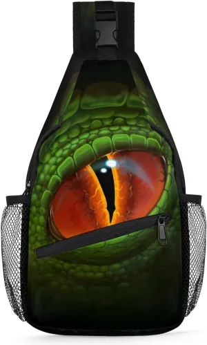 Cool Alligator Crocodile Sling Bag Crossbody Sling Backpack for Women Men, Travel Hiking Chest Bag Daypack Small Cross Body Sling Bags