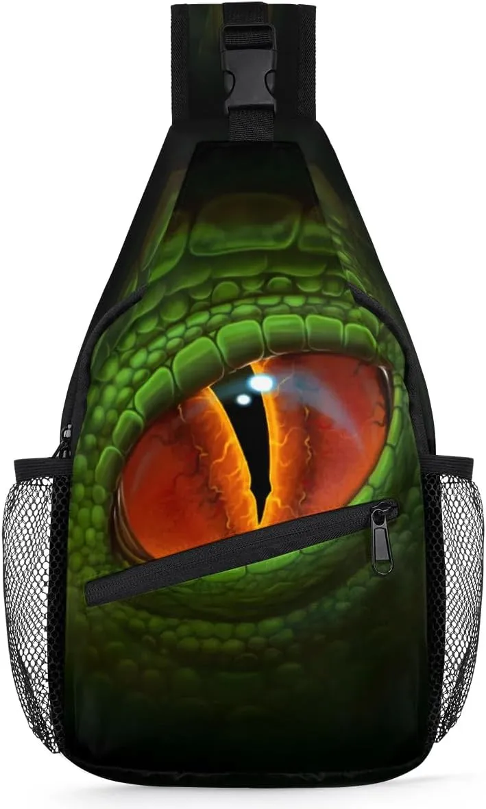 Cool Alligator Crocodile Sling Bag Crossbody Sling Backpack for Women Men, Travel Hiking Chest Bag Daypack Small Cross Body Sling Bags