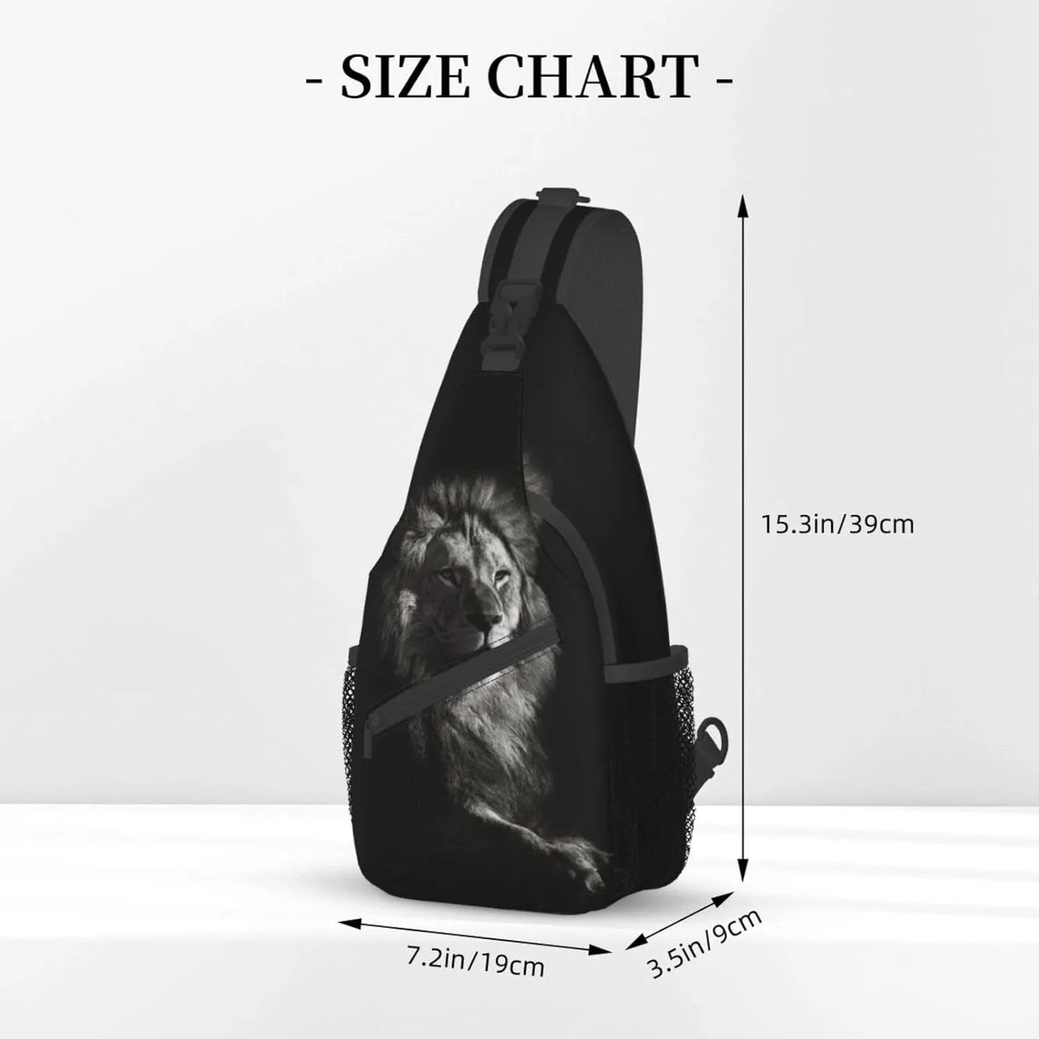 Cool Lion Crossbody Bag Lion Shoulder Bag Backpack Men Sling Bag Cool Animal Chest Casual Daypack Bag