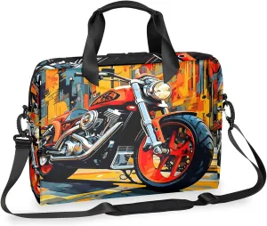 Cool Motorcycle Laptop Bag 15.6 Inch Waterproof Laptop Sleeve Case with Shoulder Straps Computer Case Cover Slim Briefcase for Men and Women