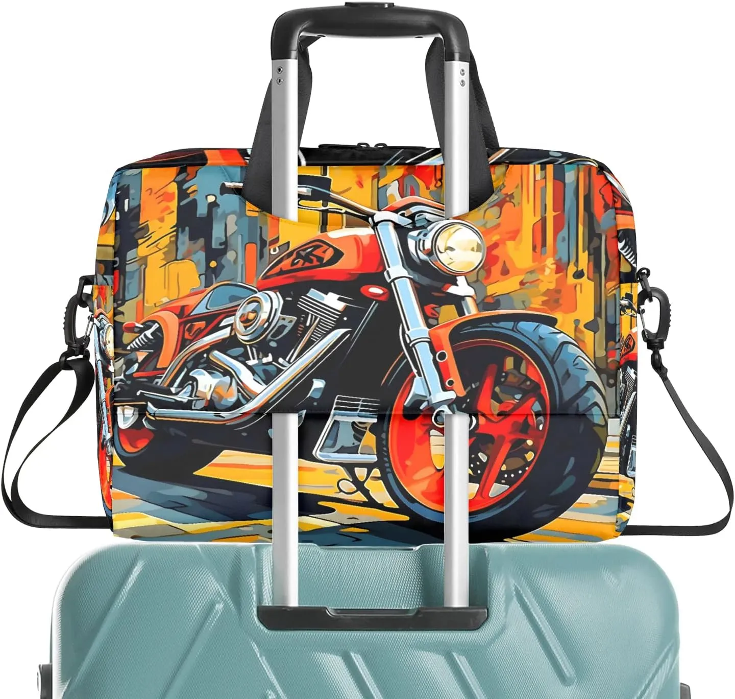 Cool Motorcycle Laptop Bag 15.6 Inch Waterproof Laptop Sleeve Case with Shoulder Straps Computer Case Cover Slim Briefcase for Men and Women