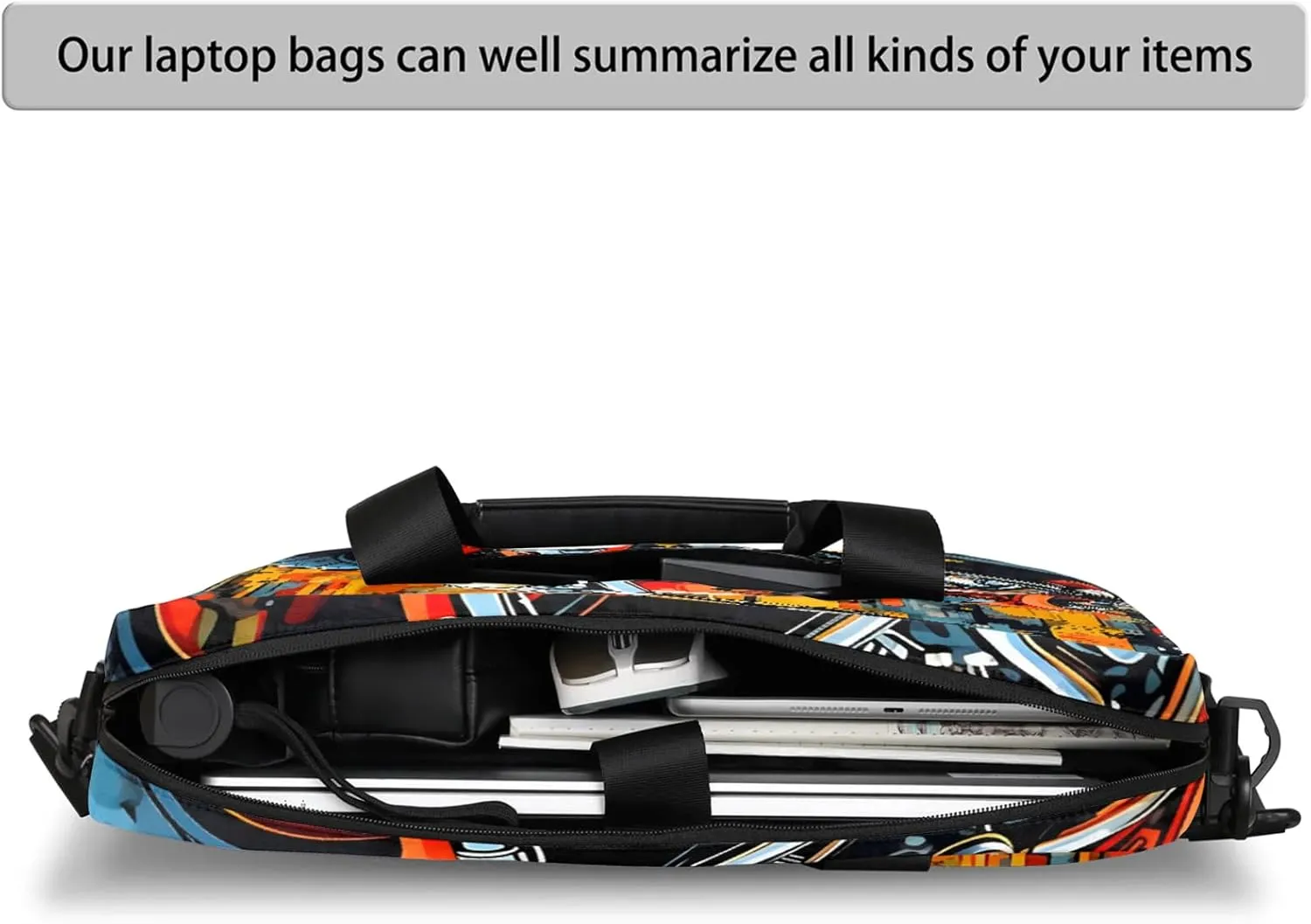 Cool Motorcycle Laptop Bag 15.6 Inch Waterproof Laptop Sleeve Case with Shoulder Straps Computer Case Cover Slim Briefcase for Men and Women