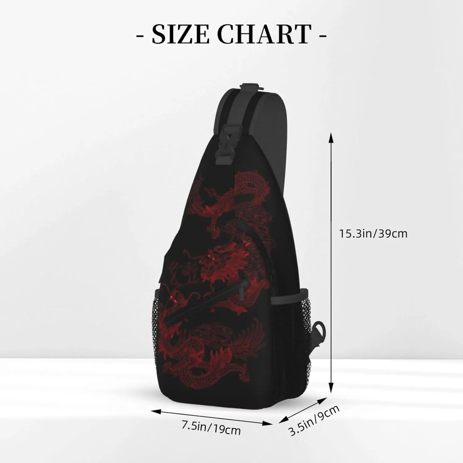 Cool Red Dragon Crossbody Sling Backpack Shoulder Bag Travel Working Daypack for Women and Men