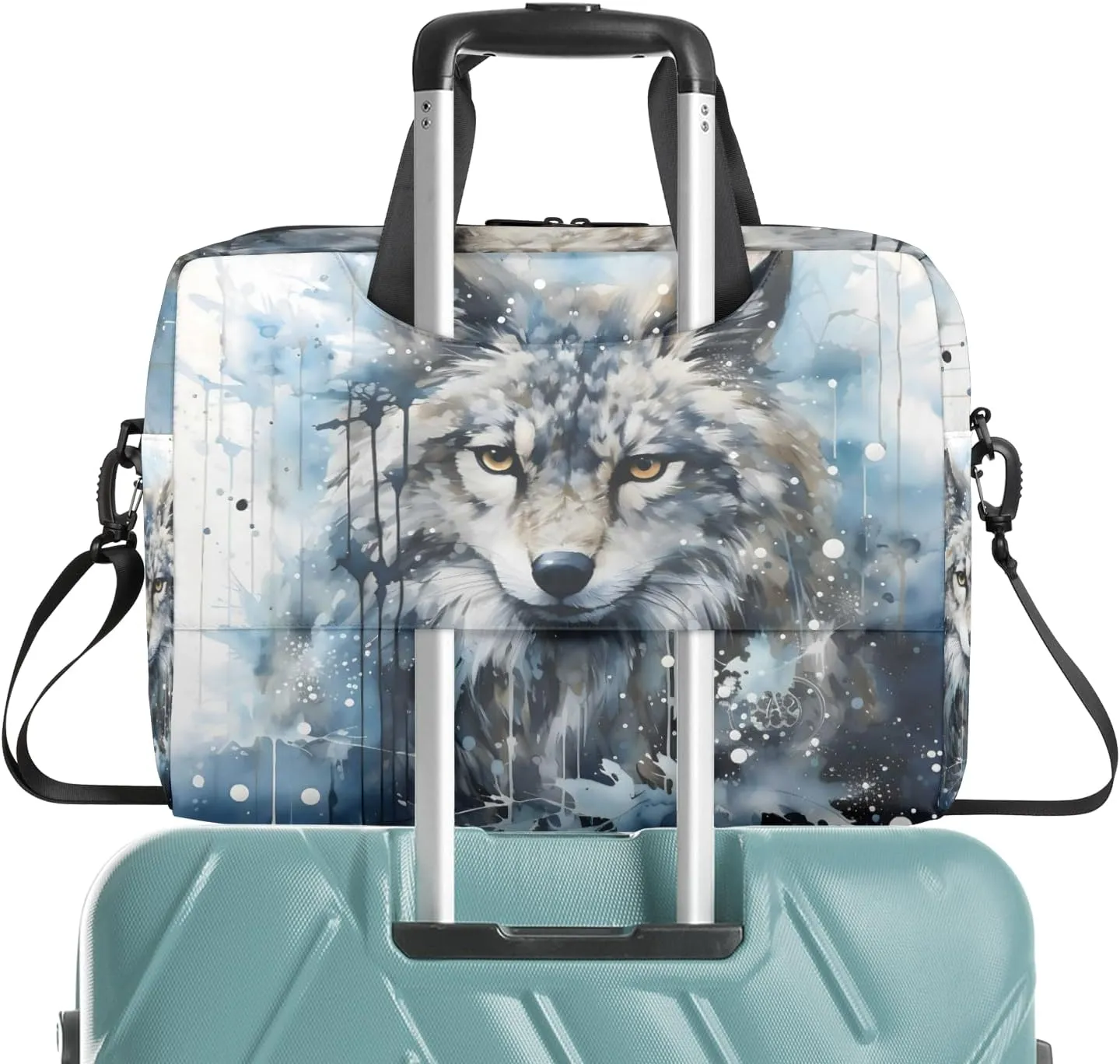 Cool Wolf Laptop Bag 15.6 Inch Waterproof Laptop Sleeve Case with Shoulder Straps Computer Case Cover Slim Briefcase for Men and Women