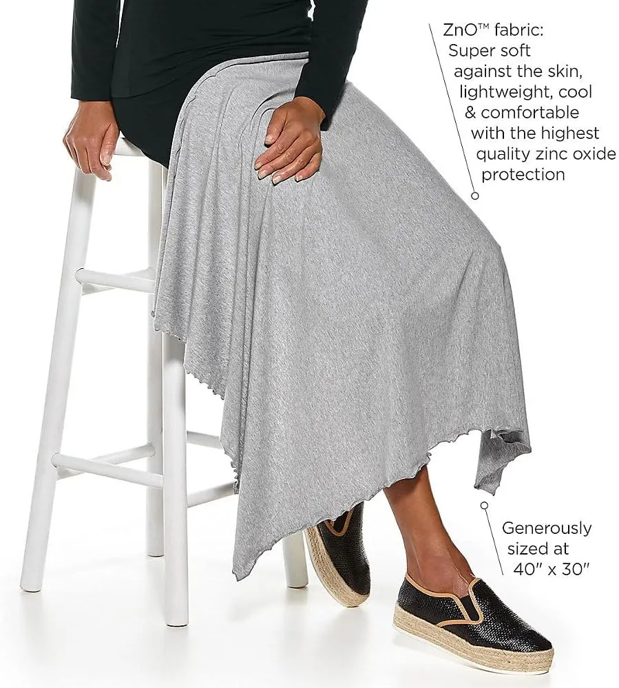 Coolibar UPF 50  Savannah Sun Blanket - Sun Protective (One Size- Grey/White Stripe)