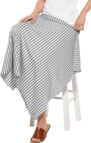 Coolibar UPF 50  Savannah Sun Blanket - Sun Protective (One Size- Grey/White Stripe)