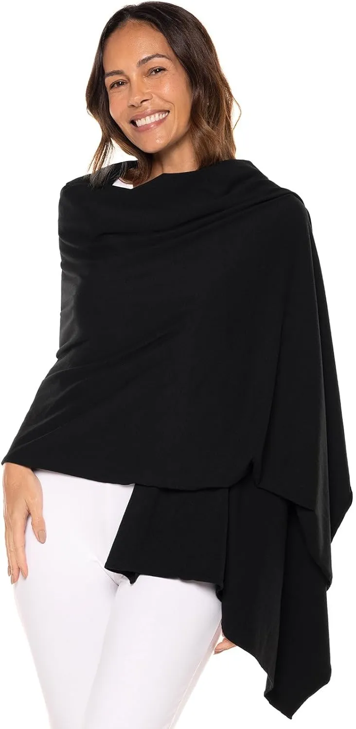 Coolibar UPF 50  Women's Sanibel Everyday Beach Shawl, Tulip Pink, OS, Solid - Sun Protective