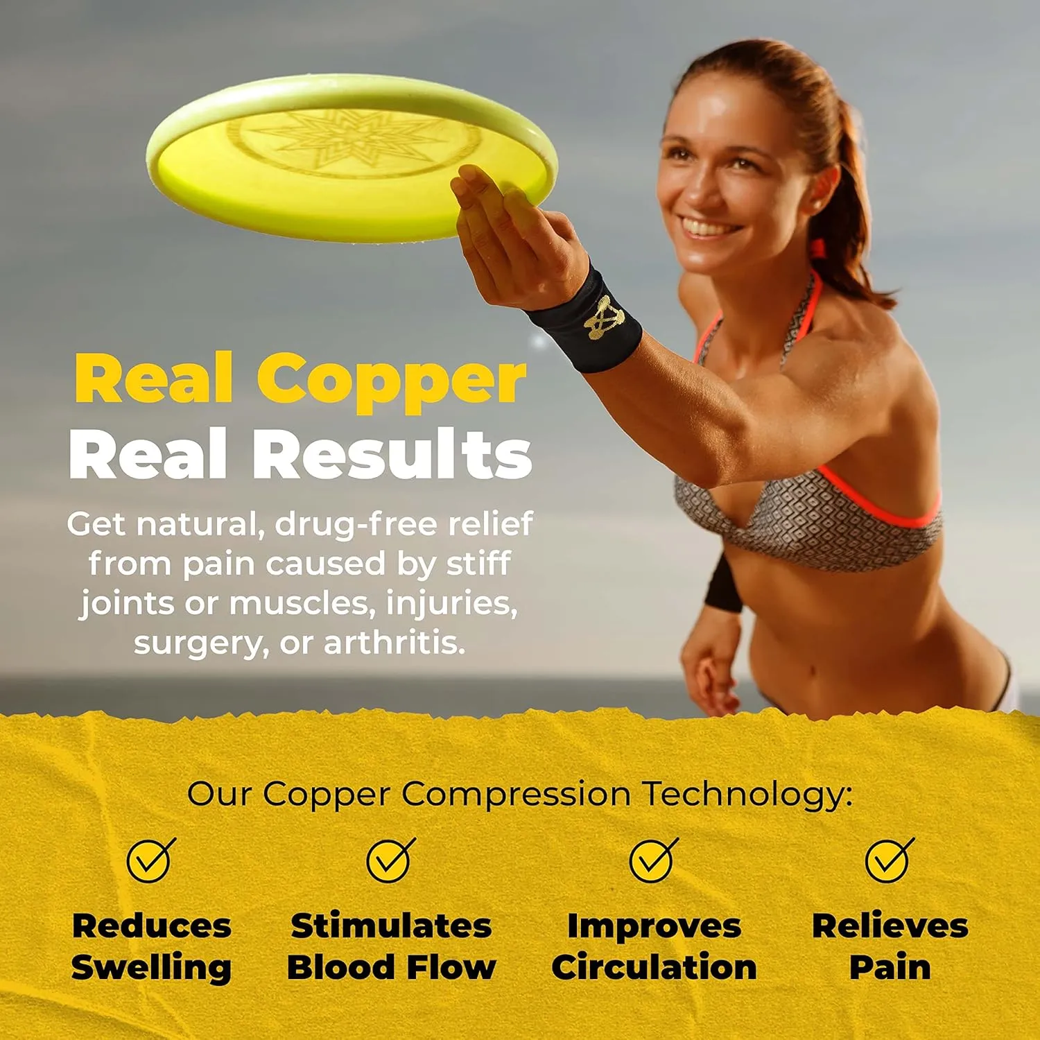 CopperJoint Compression Wrist Sleeve – Copper Hand Brace, Copper Wrist Compression Sleeve, Weight Lifting Wrist Support Brace, Hand Support for Sore Muscles, Yoga, Bowling, Sports - 1 Pair XL